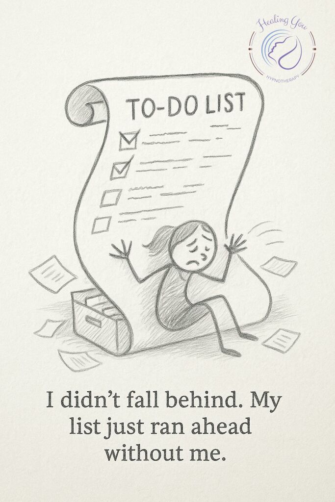 I didn't fall behind, my list ran ahead- depression meme- hypnotherapy helps